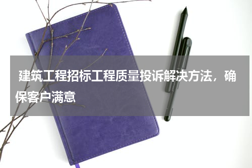  建筑工程招标工程质量投诉解决方法，确保客户满意