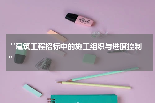 "建筑工程招标中的施工组织与进度控制"