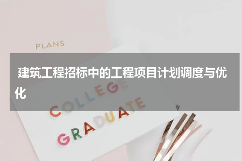 建筑工程招标中的工程项目计划调度与优化