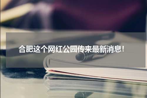 合肥这个网红公园传来最新消息！