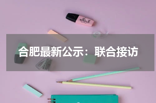 合肥最新公示:联合接访