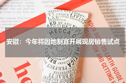 安徽:今年将因地制宜开展现房销售试点