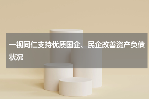 一视同仁支持优质国企、民企改善资产负债状况