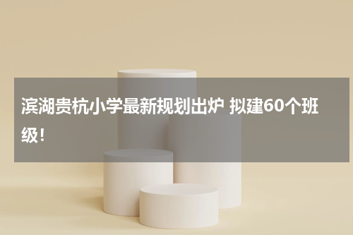 滨湖贵杭小学最新规划出炉 拟建60个班级！