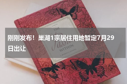 刚刚发布！巢湖1宗居住用地暂定7月29日出让