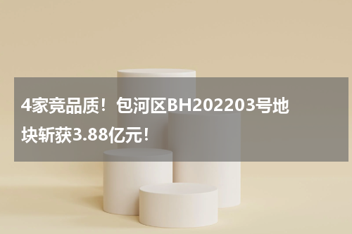 4家竞品质！包河区BH202203号地块斩获3.88亿元！