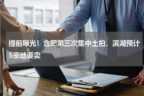 提前曝光！合肥第三次集中土拍，滨湖预计5宗地要卖